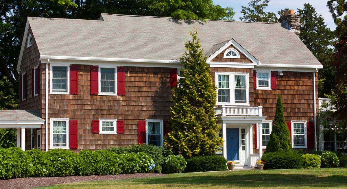 Wood shingled house in the North East